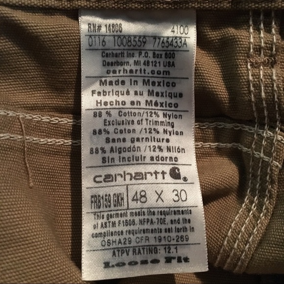 Carhartt 48X30 Flame Resistant Canvas Jean New! - Picture 5 of 5